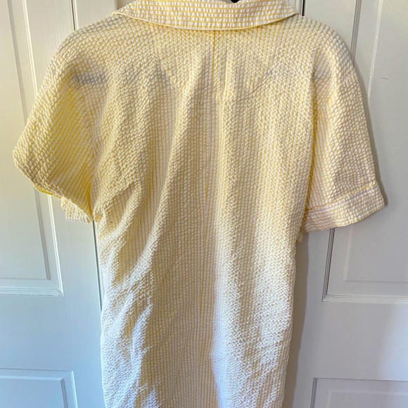 Denim & co yellow seersucker shirt dress size 1X - Picture 7 of 9